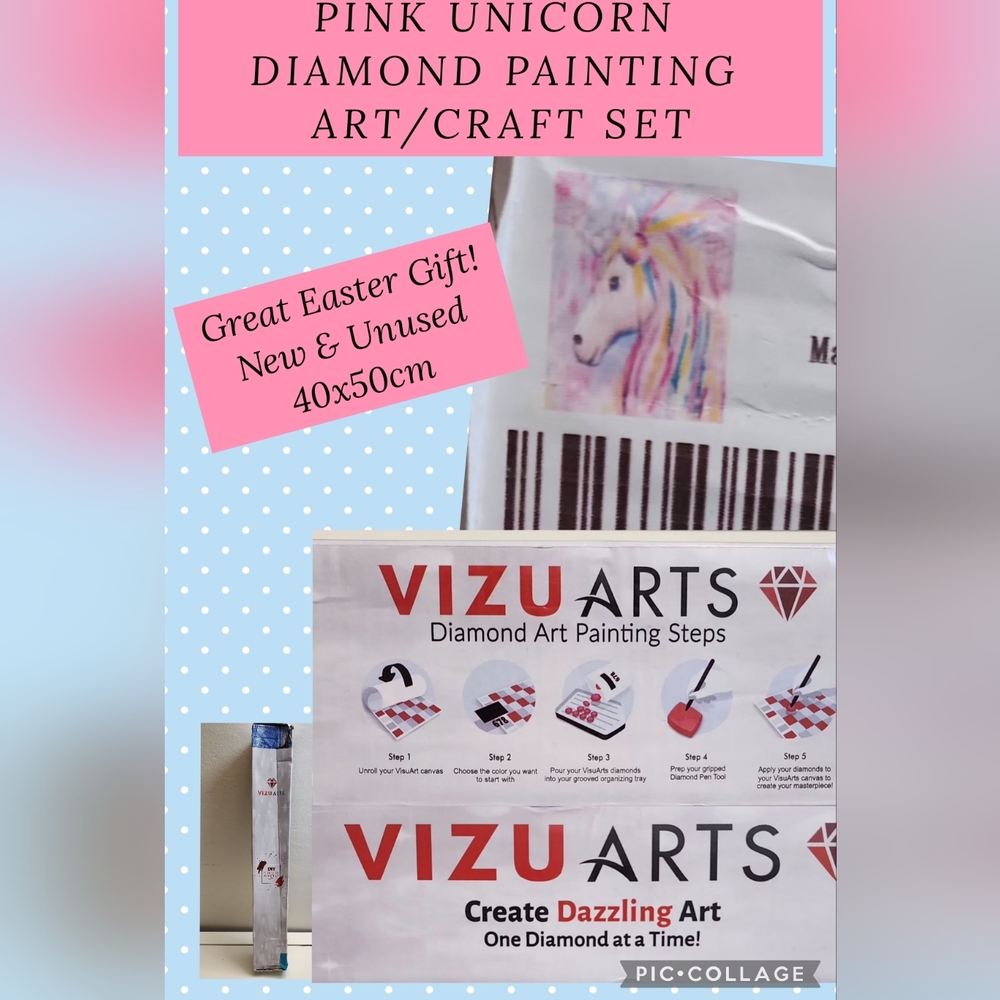 Unicorn Diamond Art Set, BNIP